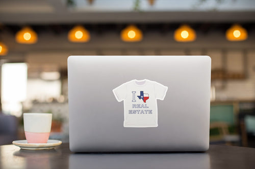 I Love Texas Real Estate 4-inch waterproof vinyl sticker for Texas real estate agents — detail view — The Real Estate Pro Shop