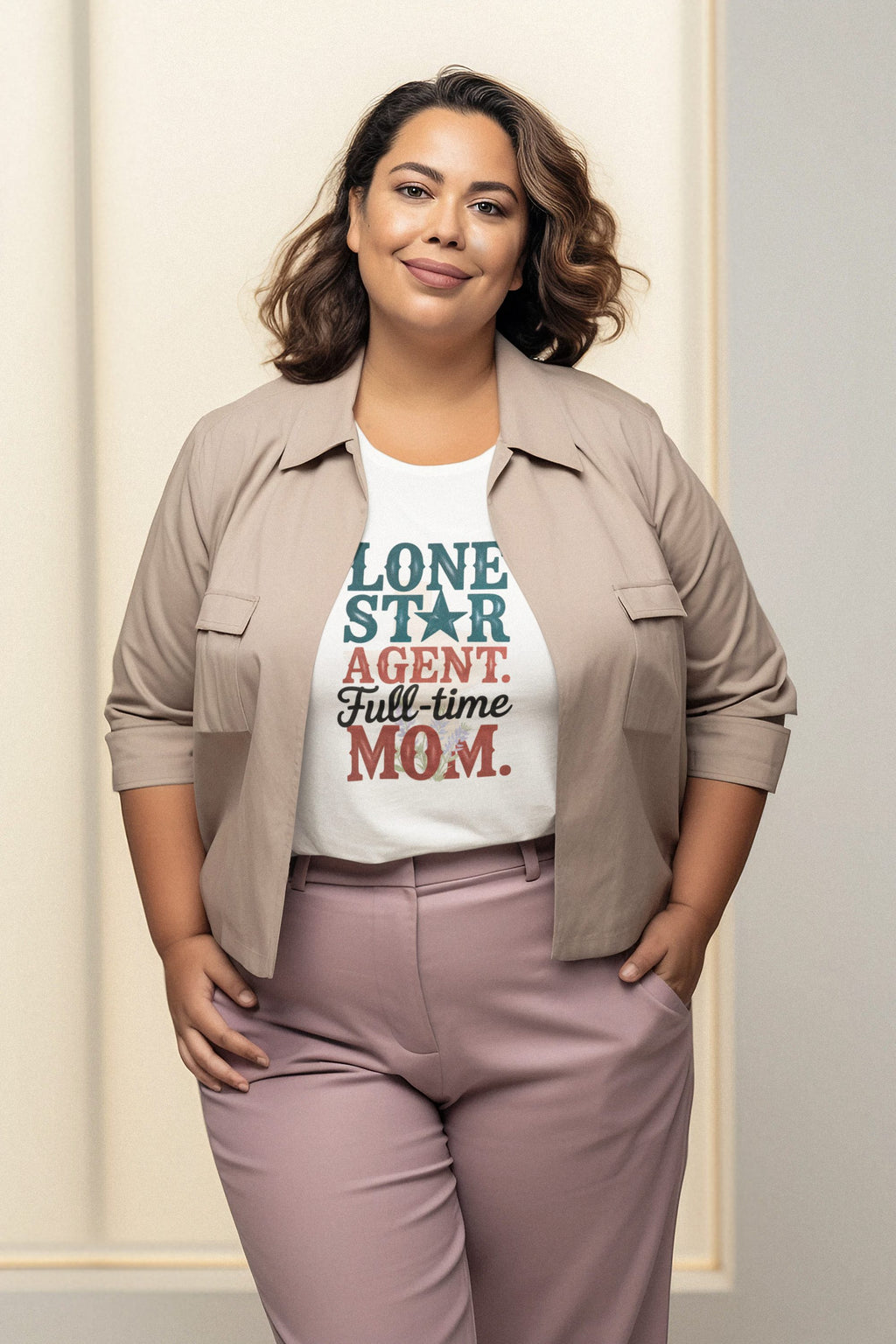 Lone Star Agent Full-Time Mom unisex t-shirt for Texas real estate agents — detail view — The Real Estate Pro Shop