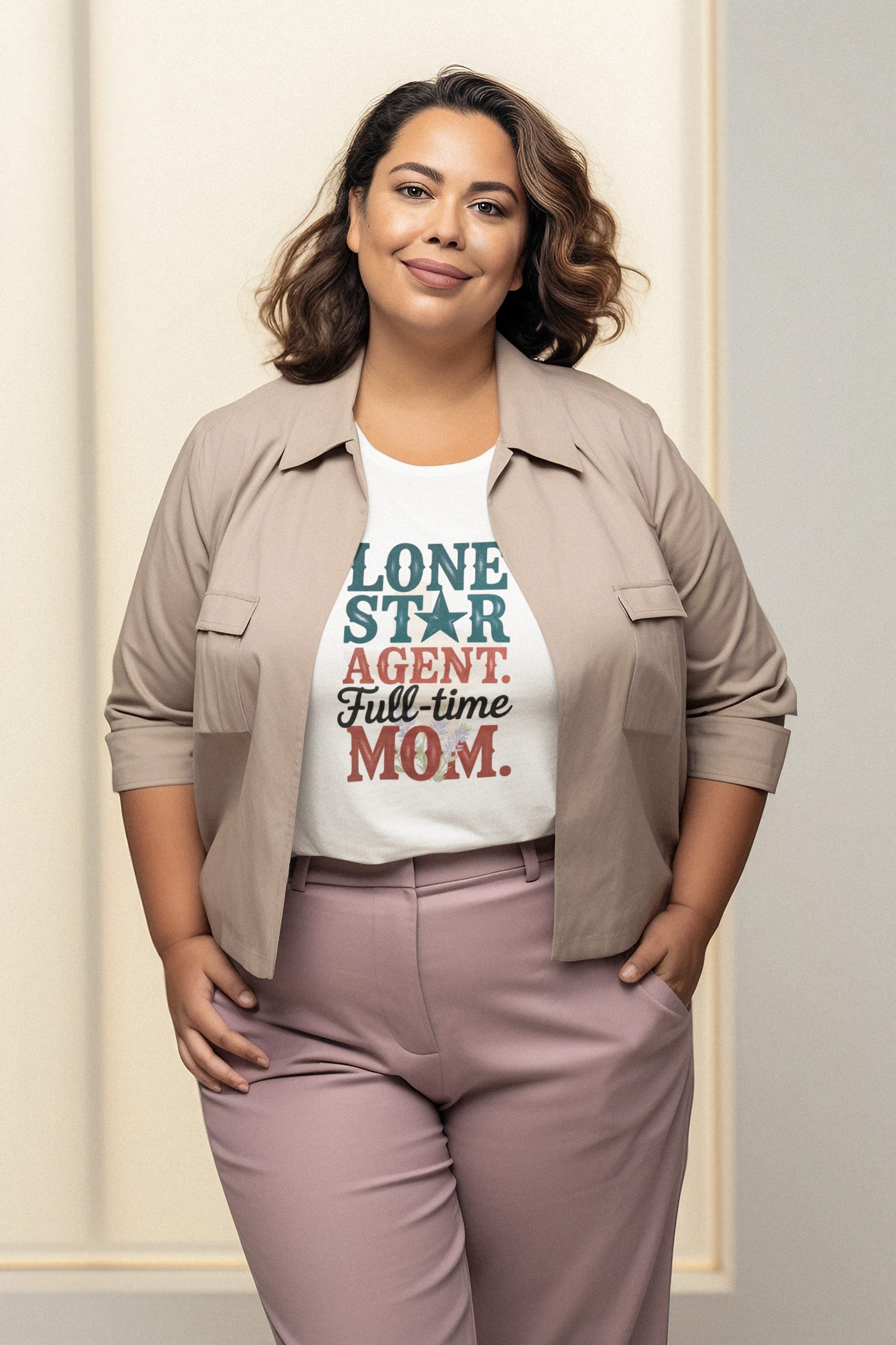 Lone Star Agent Full-Time Mom unisex t-shirt for Texas real estate agents — detail view — The Real Estate Pro Shop